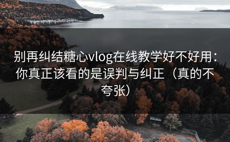 别再纠结糖心vlog在线教学好不好用：你真正该看的是误判与纠正（真的不夸张）