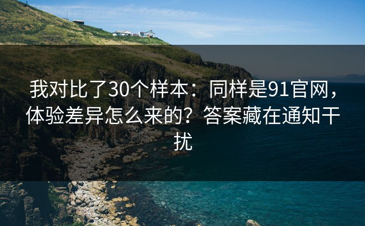 我对比了30个样本：同样是91官网，体验差异怎么来的？答案藏在通知干扰