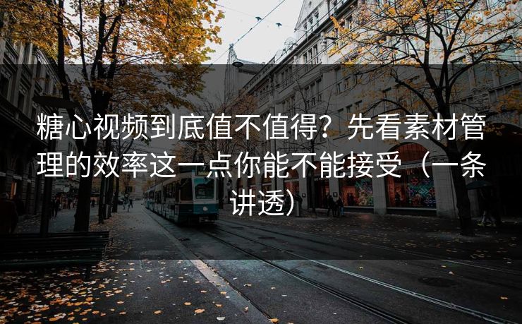 糖心视频到底值不值得？先看素材管理的效率这一点你能不能接受（一条讲透）