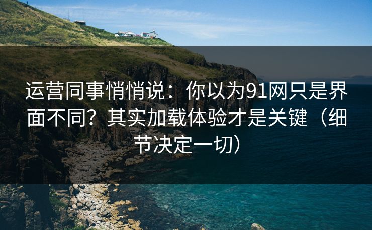 运营同事悄悄说：你以为91网只是界面不同？其实加载体验才是关键（细节决定一切）
